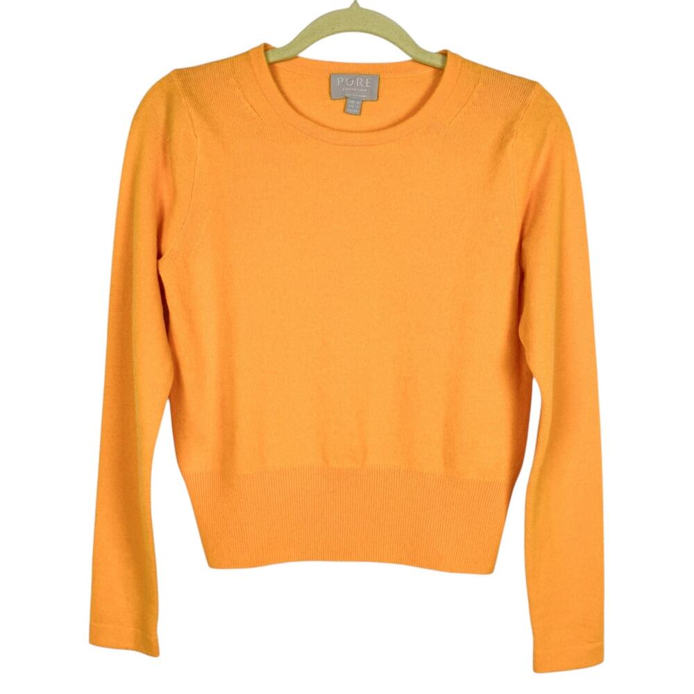 Pure Collection Orange Basic Preppy Crew Neck 100… - image 1
